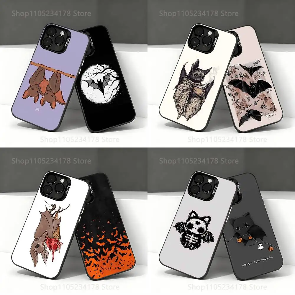 

Animal CUTE Bat Halloween Phone Case For iPhone 17,16,15,14,13,12,11,Pro,Max,Plus,E,Air,Mini Black IMD Cover