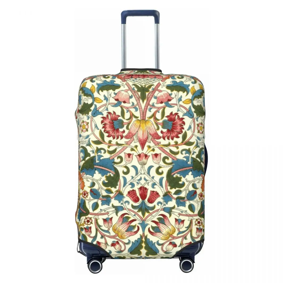 

Custom William Morris Travel Luggage Cover Elastic Floral Textile Pattern Suitcase Cover Protector Fit 18-32 Inch