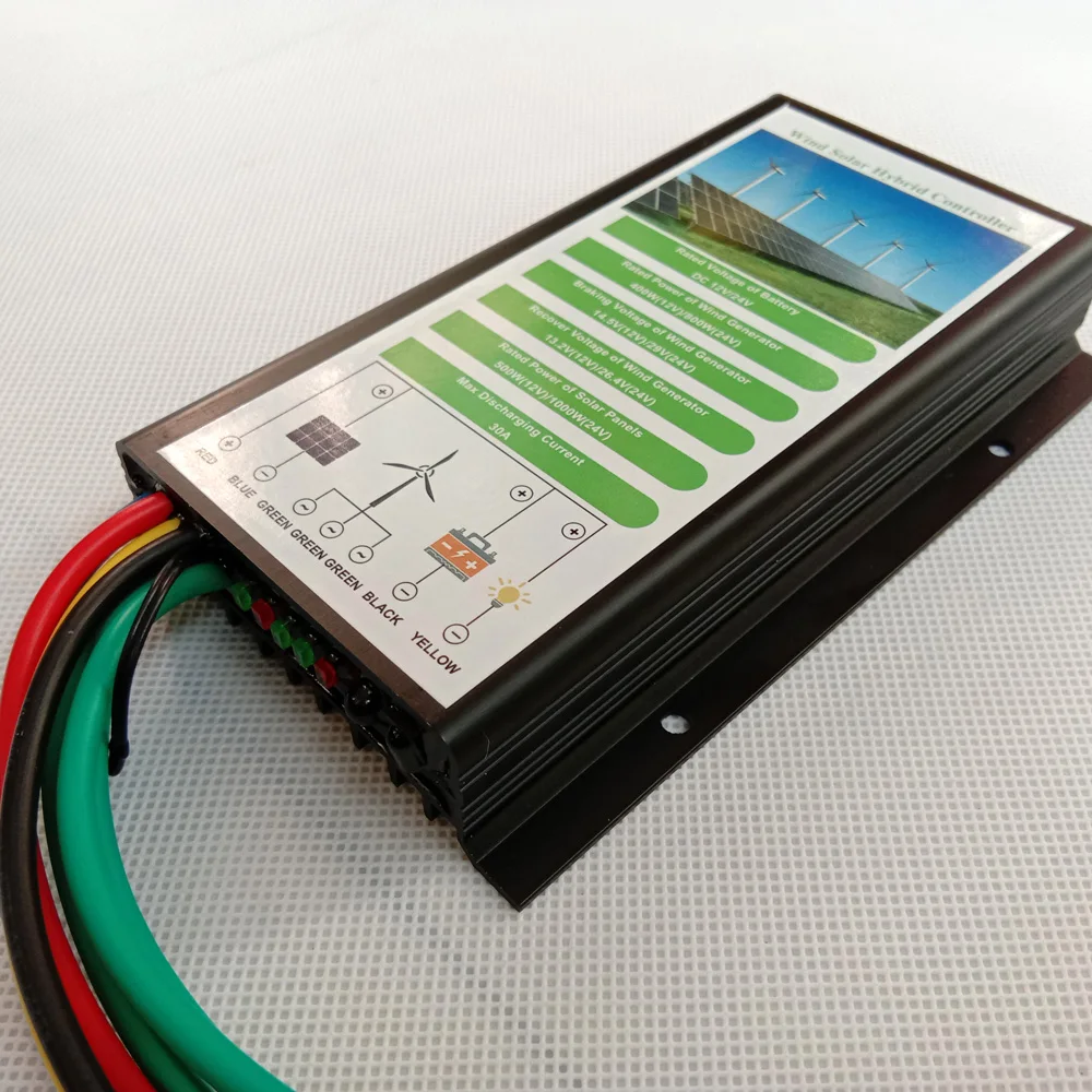 Imagem -04 - Controlador Híbrido Automático da Carga da Proteção da Sobrecarga do Solar 12v 24v Controlador Híbrido Solar Impermeável do Vento 800w Vento 1000w