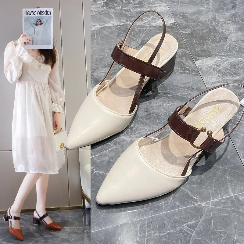 Women Spring Autumn Pumps Sandals Casual Fashion Sexy High Heels Women New Thick Heel Slippers Heel Clear Sandals Wholesale