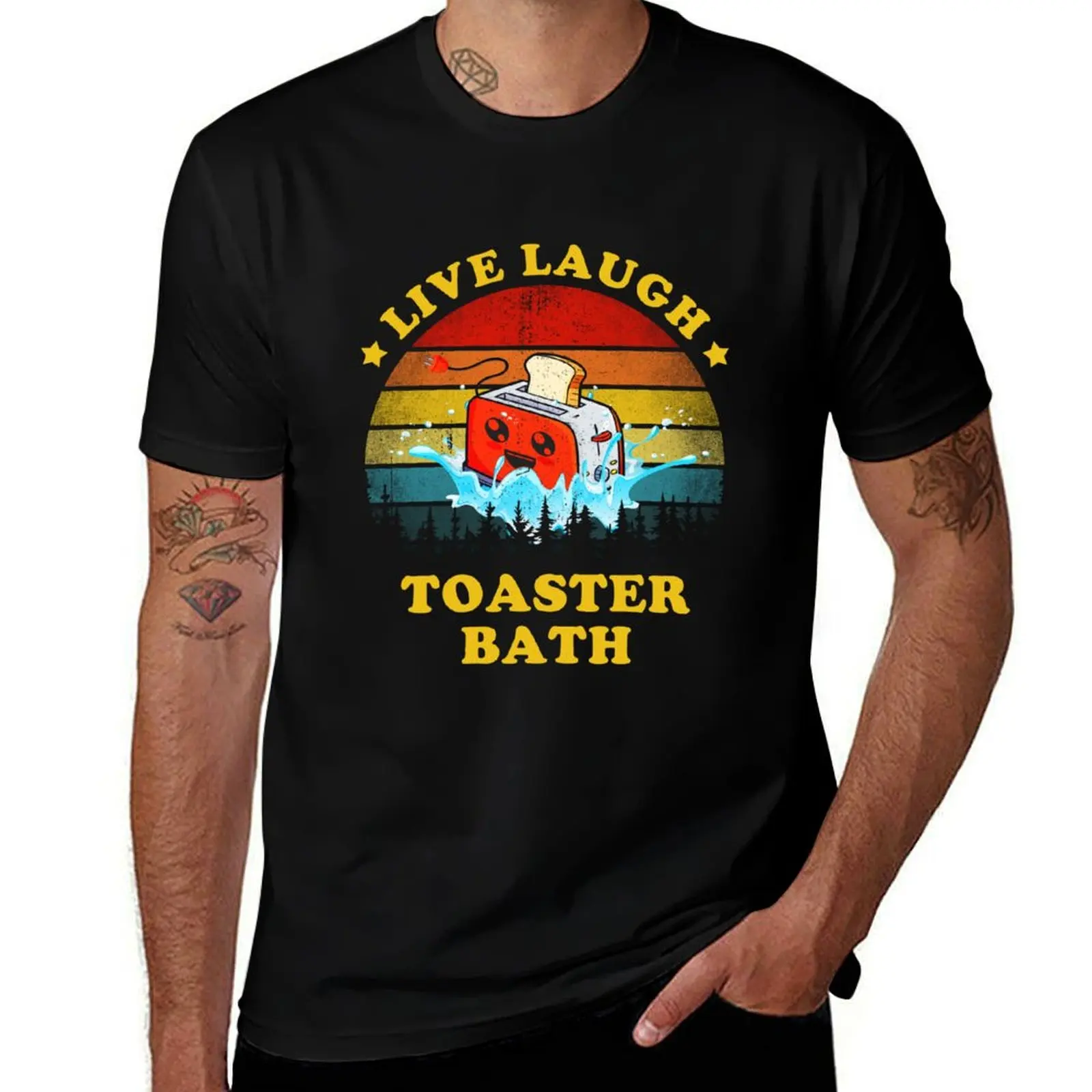 Live Laugh Toaster Bath Funny Inspirational Quote T-Shirt rapper graphic tees vintage clothes vintage t shirt men