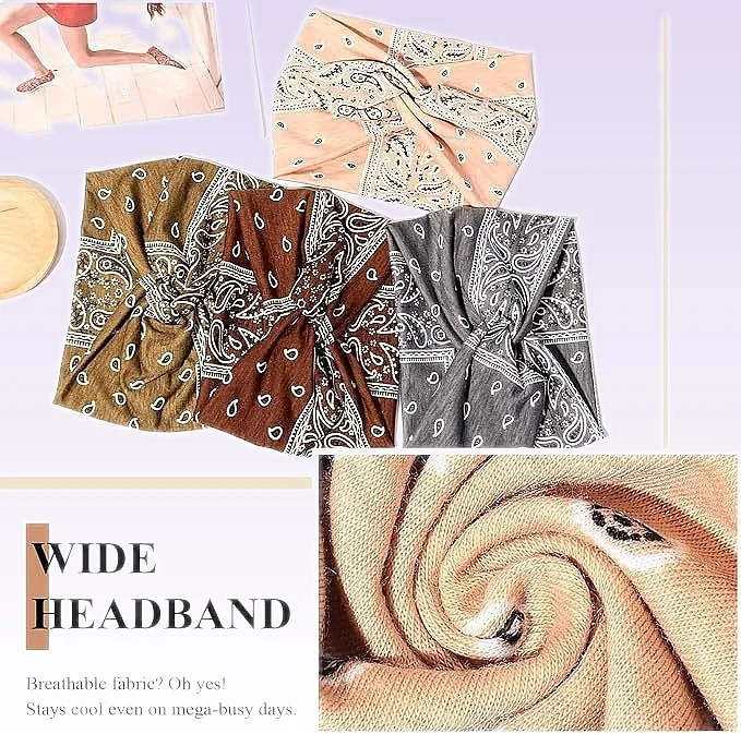 New Yoga Headband Women Cashew Print Cross Hair Accessories Fashion Sport