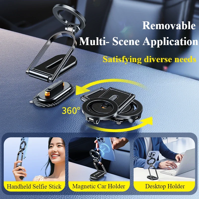 Eary Magnetic Phone Holder With 360 Rotating Ultra Stable Base Stand Mount For Car Dashboard Universal For IPhone Samsung Series