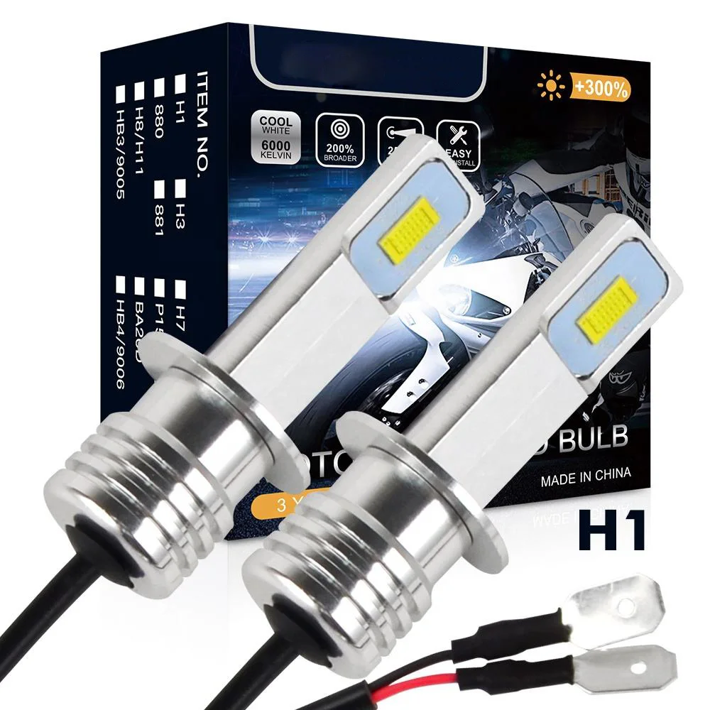 

2pcs H1 LED Light H3 LED Headlight Canbus Car Auto Fog Lamp 3570 CSP Chips Turbo Headlight 12V 6000K Plug & Play