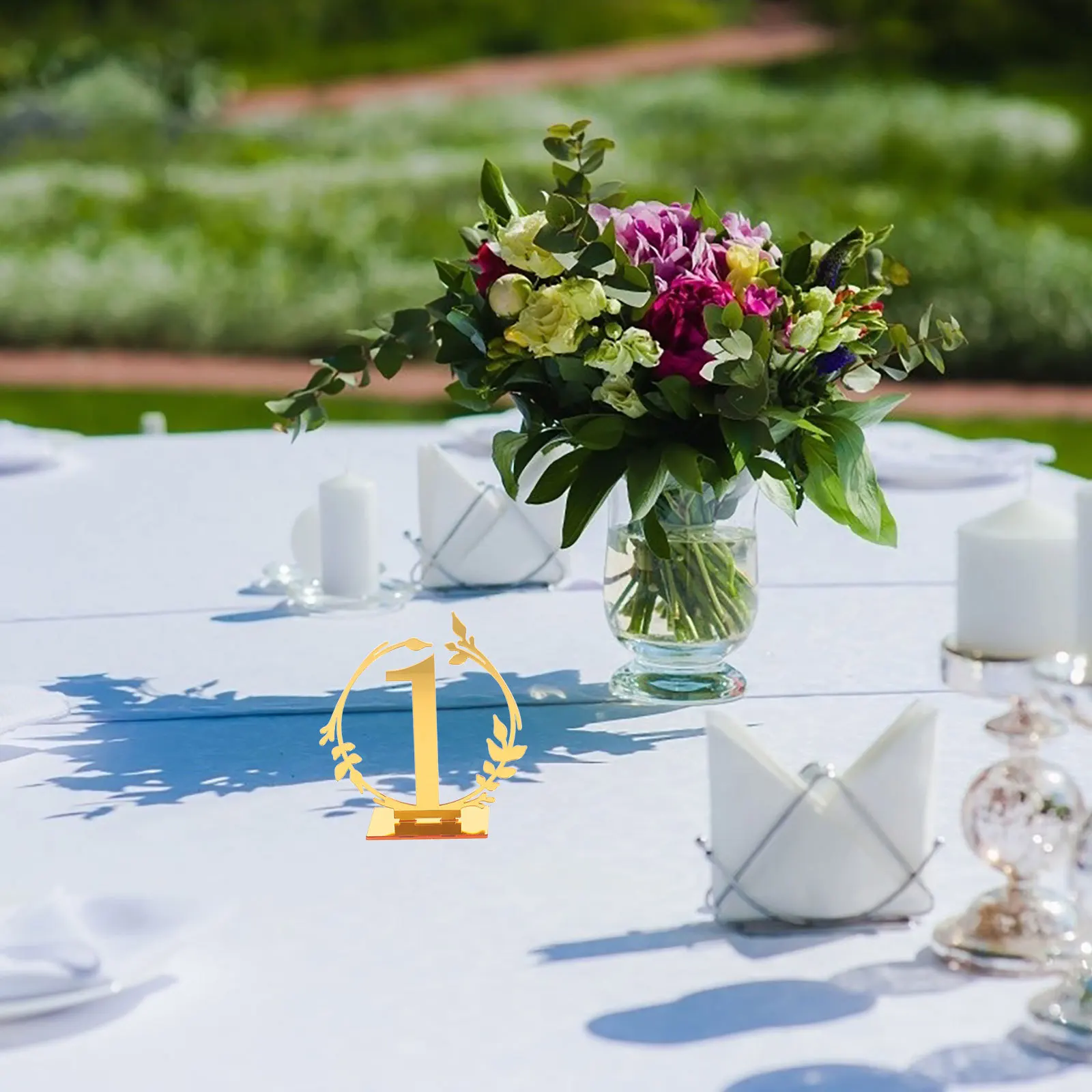 

10Pcs Acrylic Table Number Signs Chic Round Design Wedding Party Reception Restaurant Banquet Cafe Decor Acrylic Table Numbers