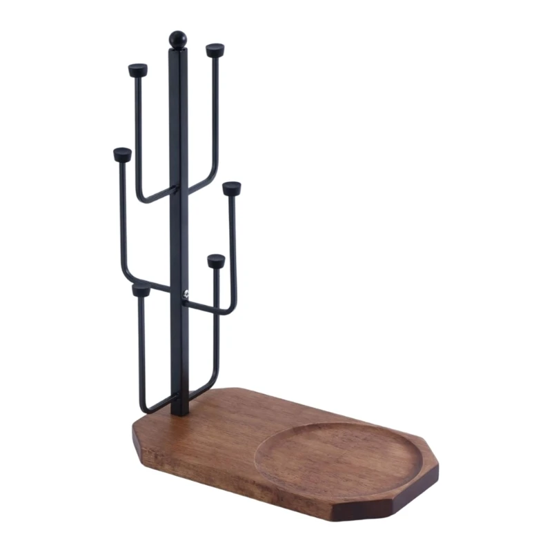 

Modern Metal and Coffee Cup Display Stand 6 Cups and Coffee Pot Holder with Nonslip Base for Office Or Kitchen