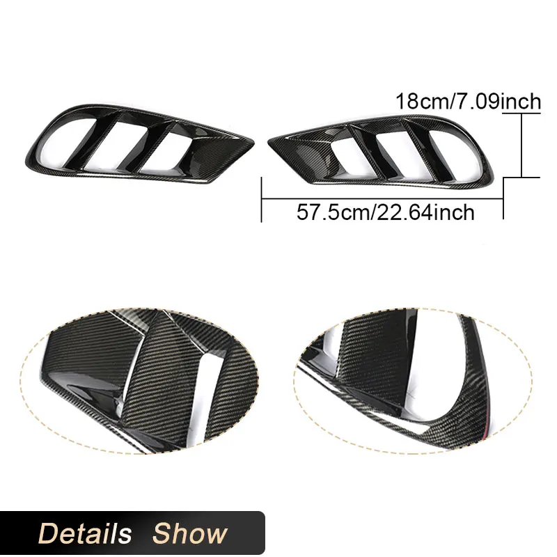 W218 Carbon Fiber Air Vent Outlet Cover Trim Mesh Grill Frame For Mercedes Benz ClS class Front Bumper CLS550 2014-2017 FRP