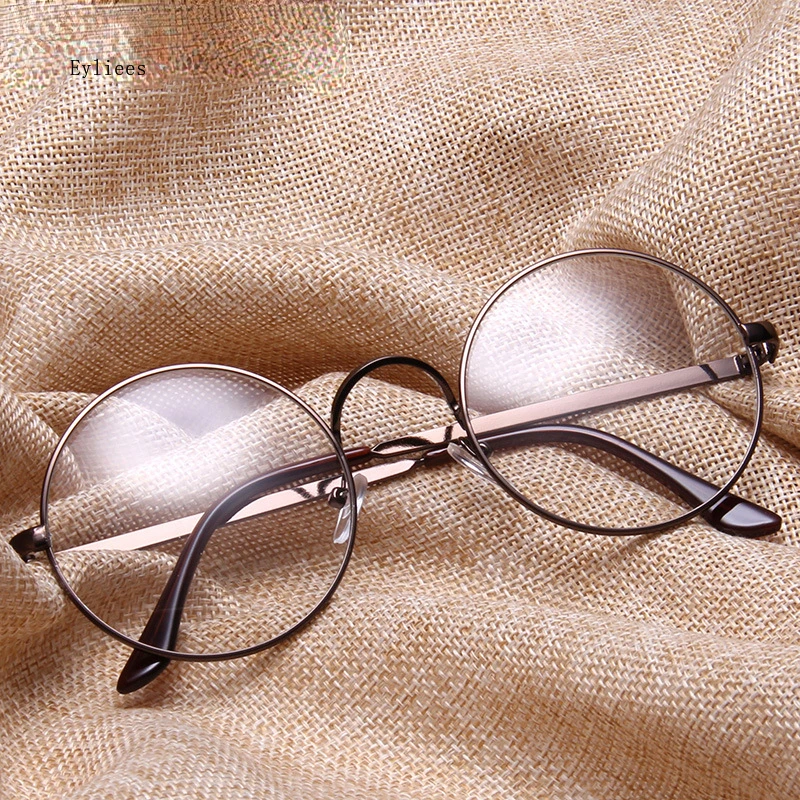 Vintage Retro Round Flat Glasses Gold Eyeglass Frame Man Plain Glass Clear Eyeglasses Eye Glasses Frames For Women óculos очки