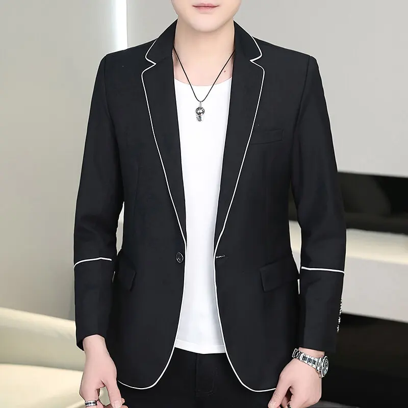 2025 Spring Casual Suit Jackets Men Slim Fit Business Social Hairstylist Blazers Solid Color Street Wear Social Jacket