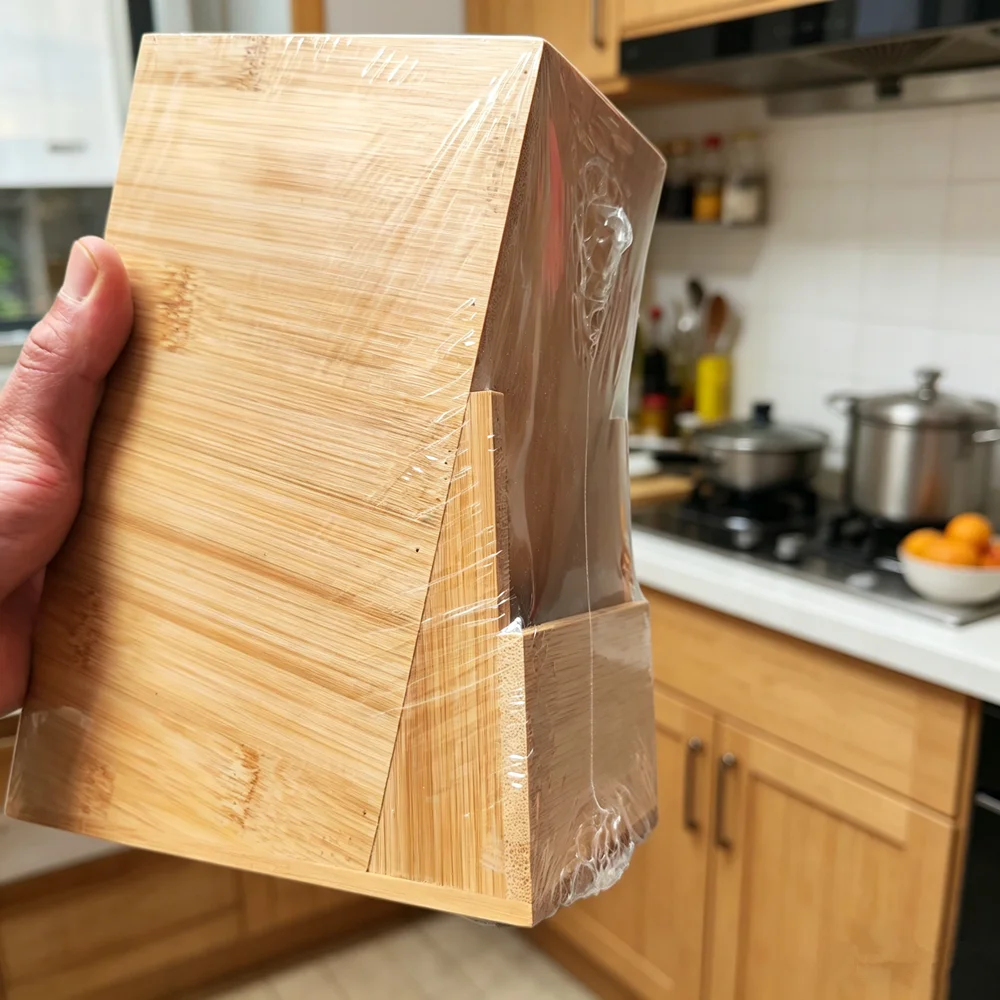 Wooden Bamboo Knife Holder Kitchen Tool Universal Knives Block Knives Block Countertop Butcher Block Knives Holder Organizer