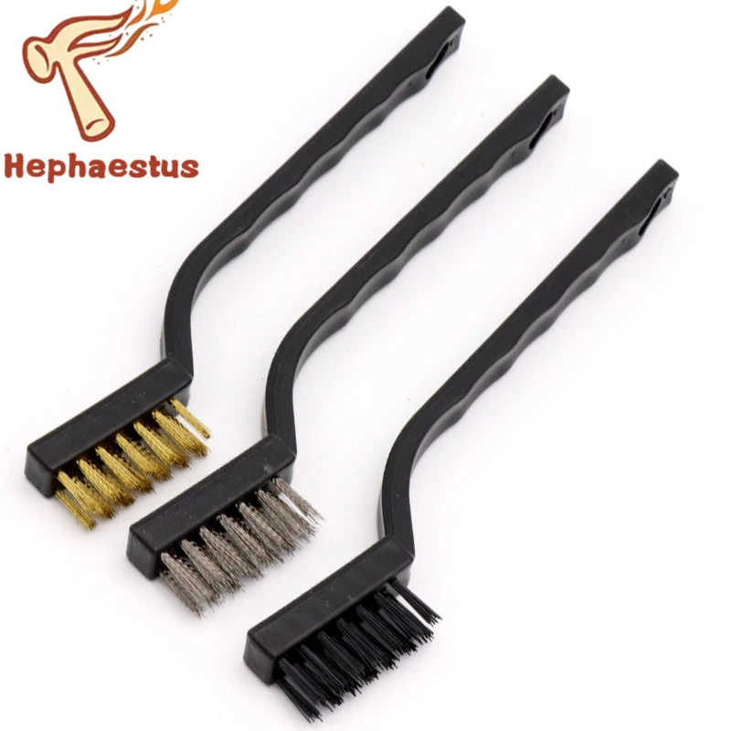 

3Pcs/lot Mini Stainless Steel Rust Brush Brass Cleaning Polishing Detail Metal Brush Wire Toothbrush Cleaning Tool Family Kit