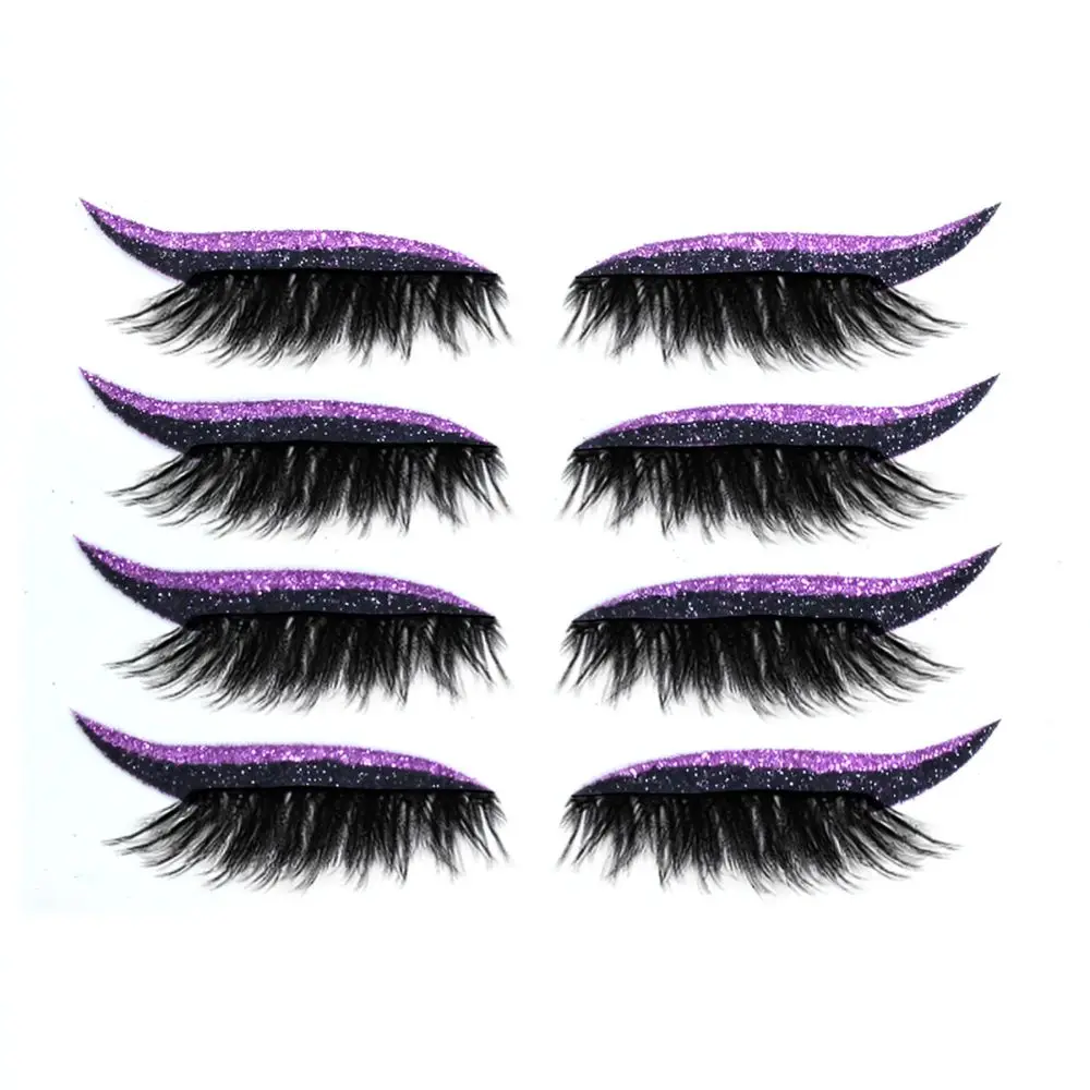 Glitter Adhesive Eyeliner Stickers Waterproof Reusable Eye Shadow Patch Creative Makeup Decals For Party Eye Decoration