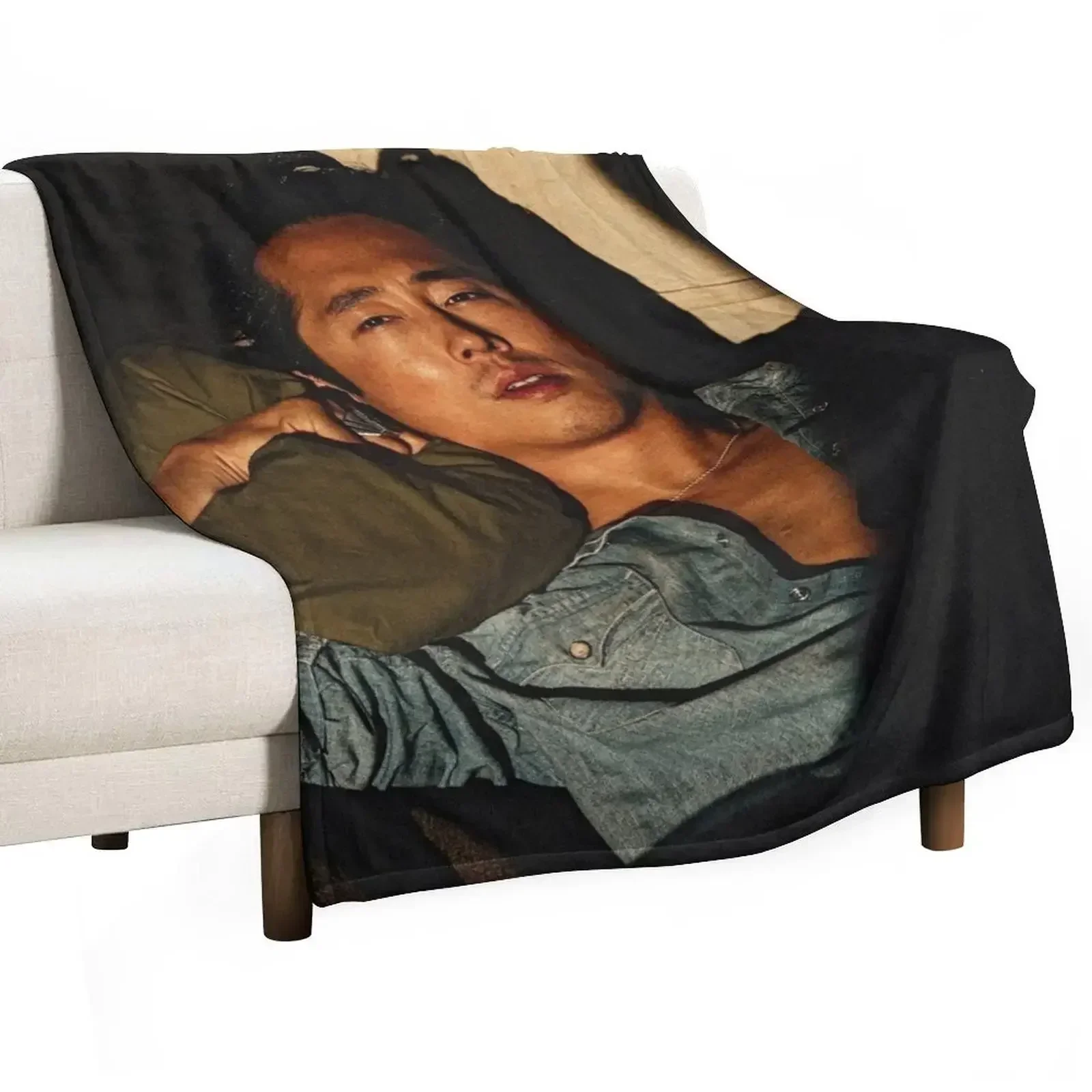 Steven Yeun Throw Blanket Summer Beddings halloween wednesday Decorative Sofa bed plaid Blankets For Sofas Blankets