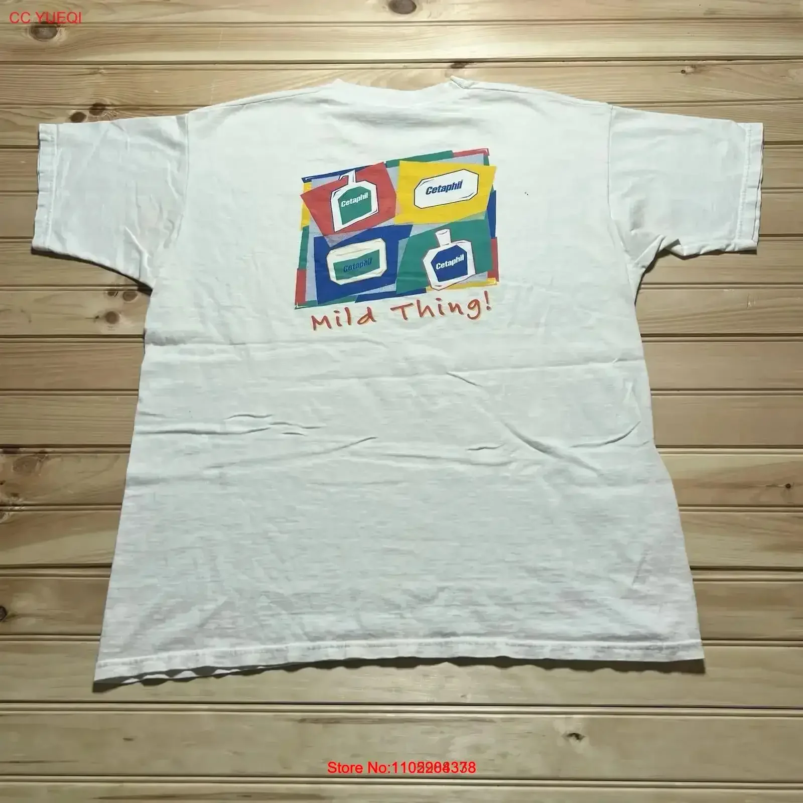 Vintage 90s Y2K Cetaphil belleza medicina crema tecnología arte Promo camiseta tamaño XL lavado suave ligeramente Casual vintage lavado