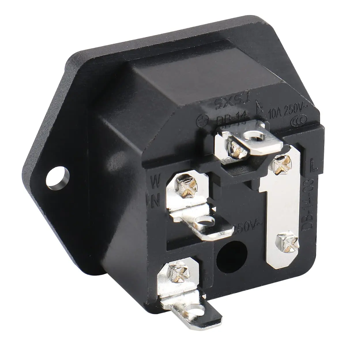 1/5 قطعة لوحة جديدة شنت 3 دبوس IEC 60320 C14 مدخل ذكر قابس طاقة 10A التيار المتناوب 250 فولت ث/حامل الصمامات