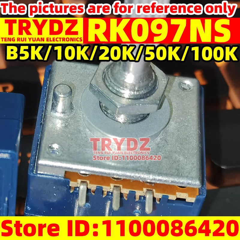 2PCS 100% New RK097NS single link dual potentiometer small B5K/10K/20K/50K/100K amplifier volume sound box
