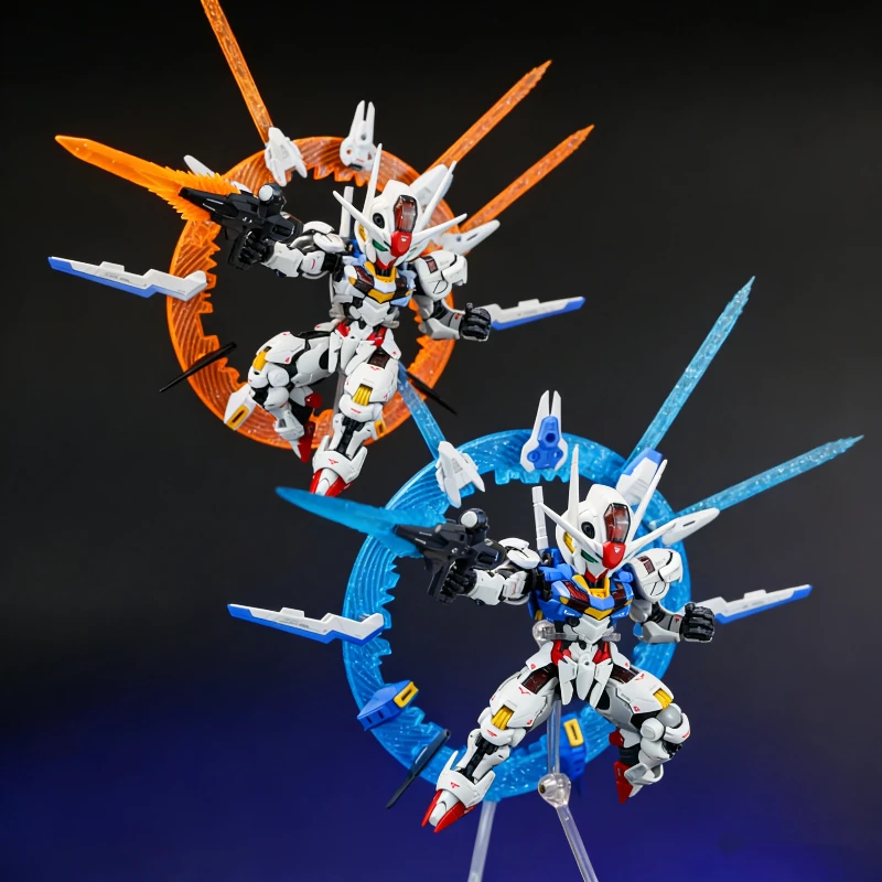 SUPA MGSD Aerial Q Version Gunpla Modelo de Montaje Mecha de la Serie Witch From Mercury, Figuras de Acción, Cañón Flotante Halo, Regalos para Niños