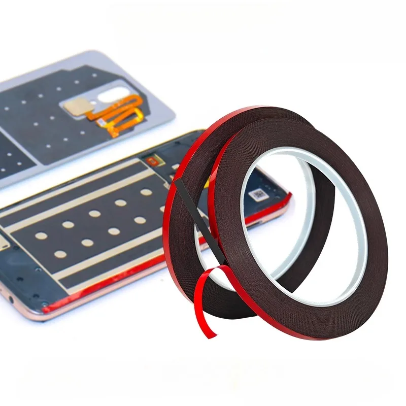 5 x 0,23 mm, 10 m, starkes Klebeband für Samsung iPhone Oneplus Xiaomi Tablet, gebogener Bildschirm, Glasrahmen, Rückseite, doppelseitige Aufkleber