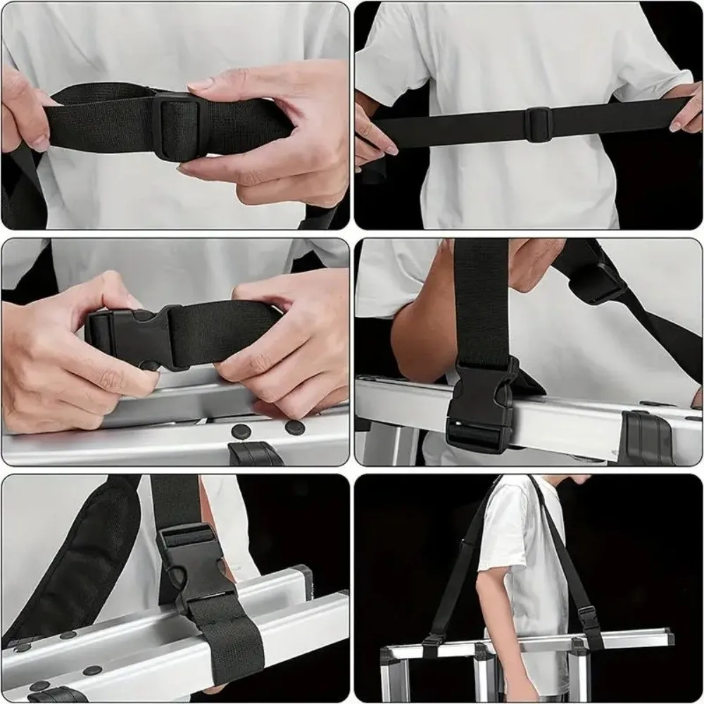 Black Adjustable Folding Bicycle Shoulder Strap Non-Slip Nylon Load Reducing Beach Chair Storage Strap Portable Carrying Strap