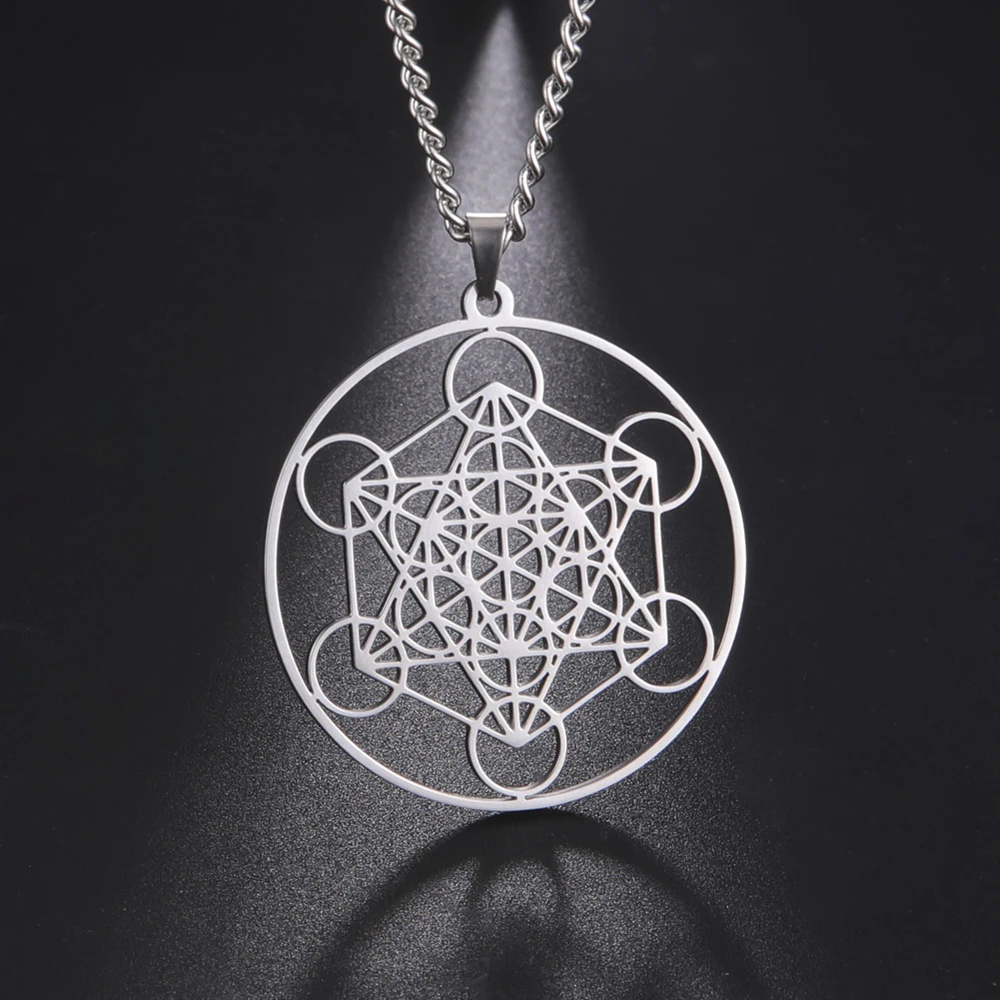 COOLTIME Angel Seal Archangel Metatron Necklaces Women Men The Secrets of the Kabbalists Garden Solomon Stainless Steel Jewelry