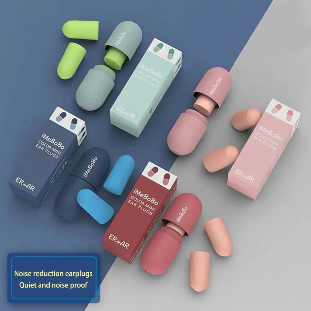Anti-Noise Sleeping Capsule Earplugs Sponge Earplug Mini Ear Plugs Soundproof Earplugs For Dormitory Study Work Sound Insulation