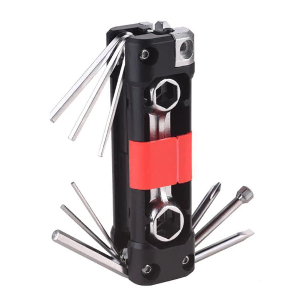 1set Wrench Multifunctional For Bike Repair Wrench Slotted Cross Hex Screwdrivers Bits Cycling Tools Replacement Accessories