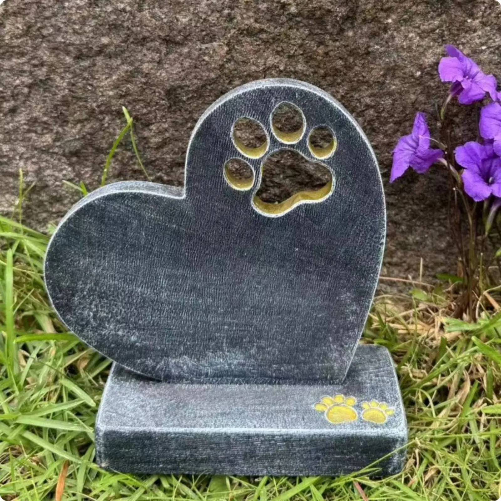 Dog Grave Marker Photo Tribute Resin Pet Memorial Statue Pet Memorial Stone Personalized Engraving