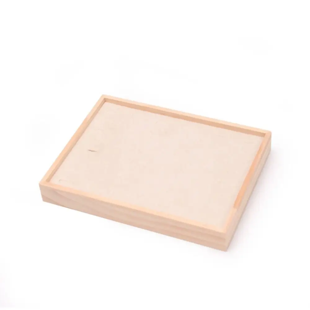 

48 Grids Wood Rings Tray Velvet Exquisite Earrings Display Tray Ear Studs Case Jewlery Organizer Ring Earring Holder Store