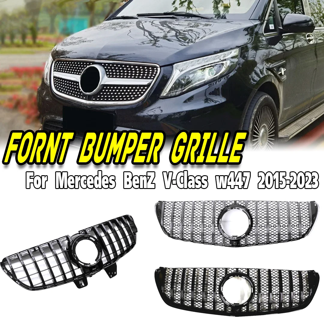 

Diamond AMG Style Front Grille for Mercedes Benz V Class W447 W448 2015-2023, Sport Grill Replacement for V250 V260