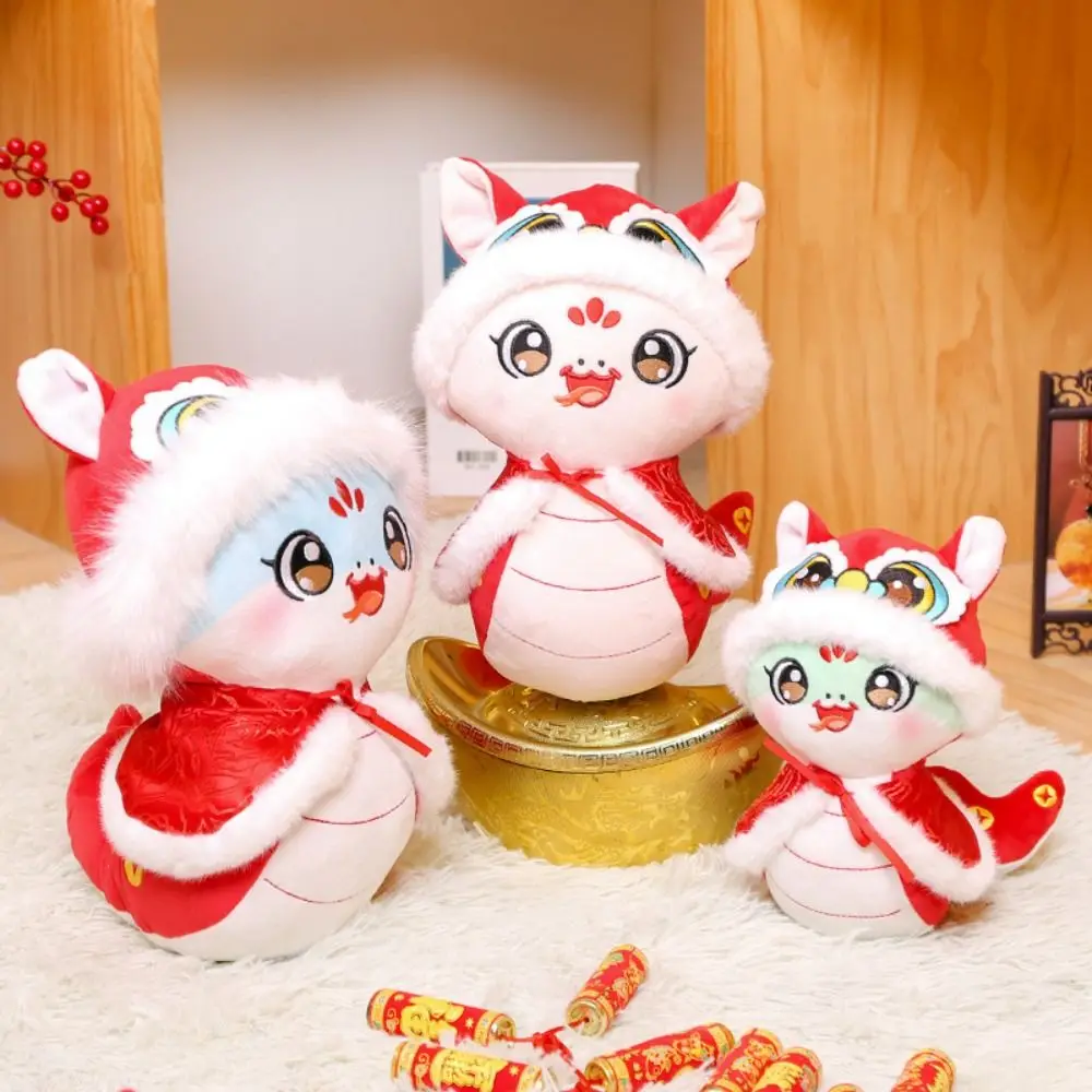 

Big Eyes 2025 Snake Year Mascot Toy Funny Kawaii Snake Year Plush Toy Hang Cartoon Lucky Snake Plush Doll New Year Gifts