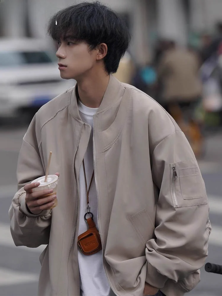 

Модная американская ретро-куртка-пилот для мужчин, свободного кроя, весна-осень, новая верхняя одежда, молодежная модная куртка из полиэстера