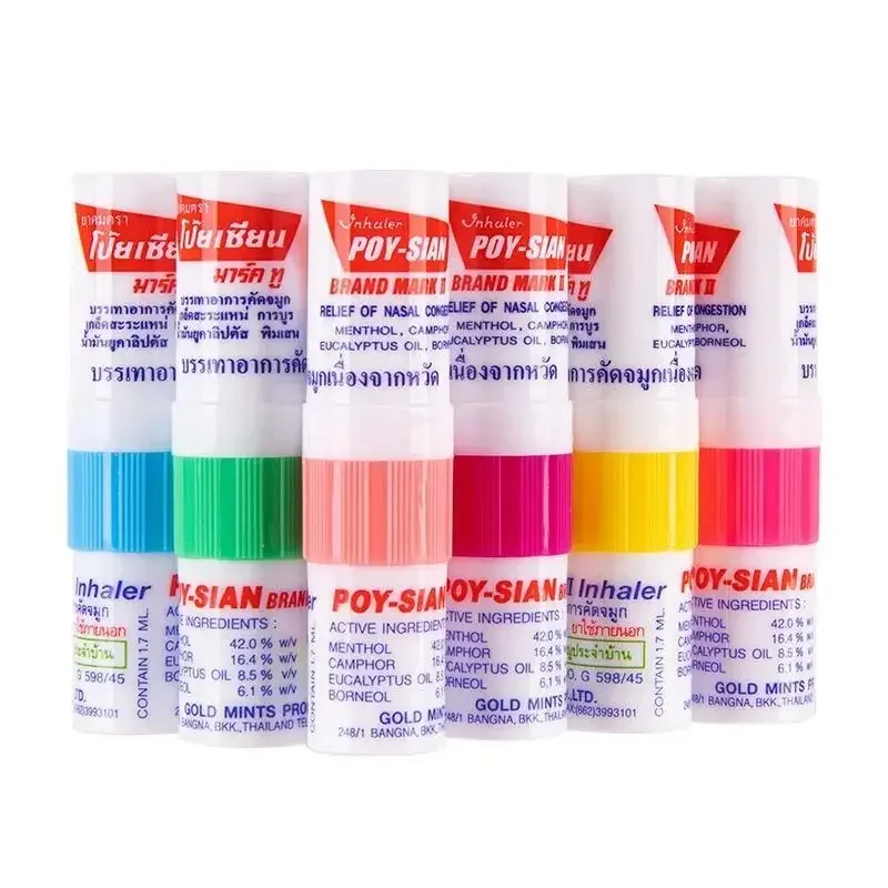 6pcs/1pcsThailand Poy-Sian Mark II – Floral Menthol Nasal Congestion Refreshing Anti-motion Sickness Headache Anti-heatstroke