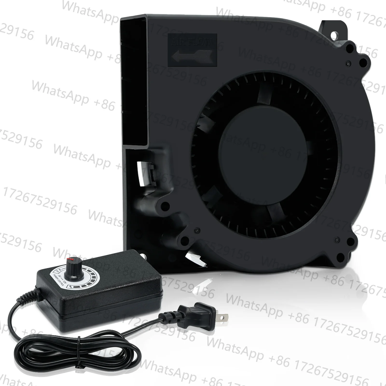 120mm AC Computer Fan Blower 12cm 120x120x32mm 12032 Centrifugal w/ 120V 220V to 3V - 12V 2A with Speed Controller for Grow Tent