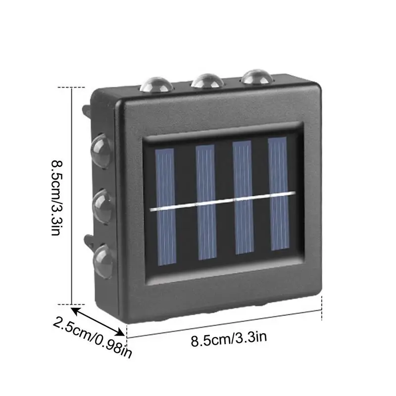 Luces solares para exteriores con sensor inteligente, luces LED para vallas, ahorro de energía, alto brillo para porche de pared