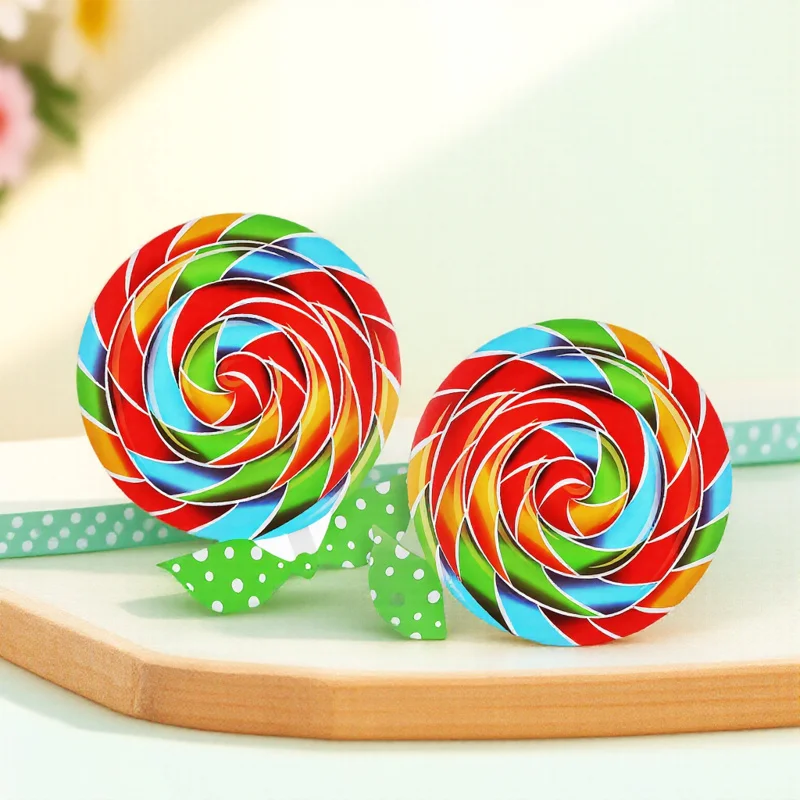 

2pcs Props Giant Lollipop Decorations Candy Ornaments Photo Booth Accessories Handmade Lightweight Colorful Party Dance Decor