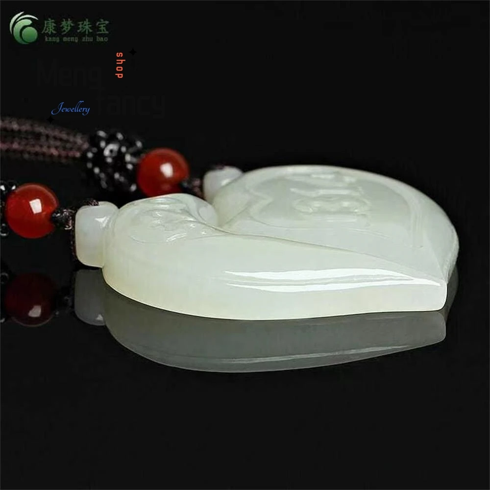 Natural Hetian White Jade Couple Models Heart Exquisite Elegant Simple High-grade Handicraft Pendant Luxury Fashion Fine Jewelry