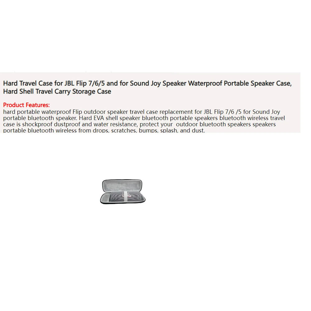 

Hard Travel Case for JBL Flip 7/6/5 and for Sound Joy Speaker Waterproof Portable Speaker Case, Hard Shell Travel Storage Case