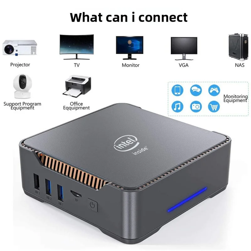J4125 N100 Mini PC Host N150 Home Office Micro computer portatile da gioco 4K con uscita a tripla schermo