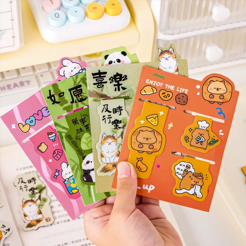 40pcs/lot Creative Capybara Panda Cat Rabbit Magnetic Bookmark Cute Book Mark For Books School Office Supplies Stationery Gift