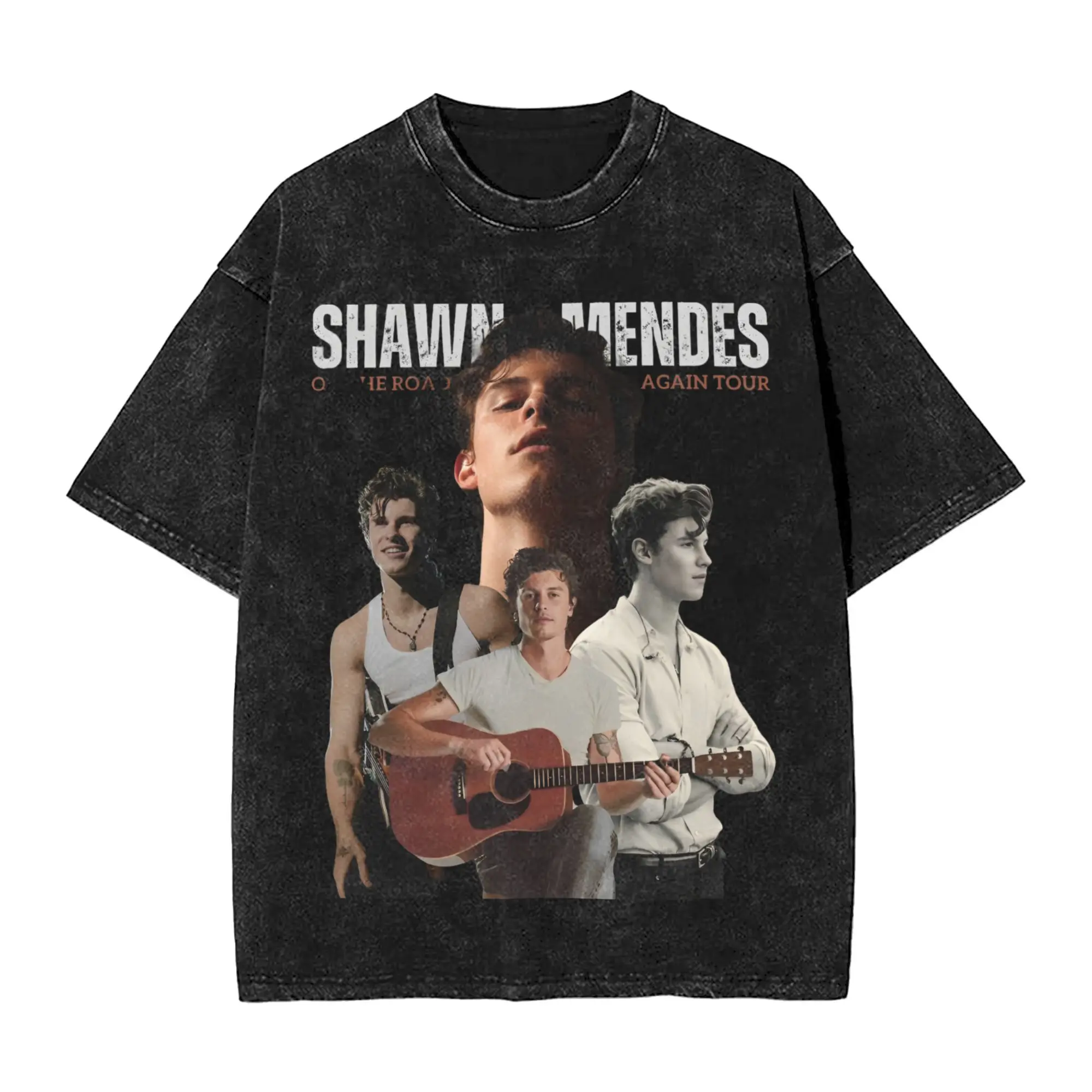 

Graphic Printed Shawn Mendes Tour 2025 Album Washed Shirts Apparel Harajuku T-Shirts for Men Women Tees