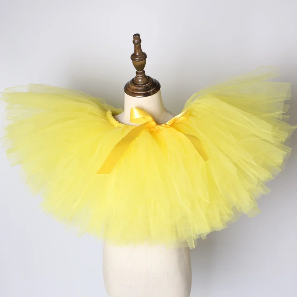 Girls Yellow Tutu Skirt Fluffy Baby Girl Tulle Skirt Children Ballet Dance Pettiskirt Kids Skirts for Girls Birthday Party Tutus