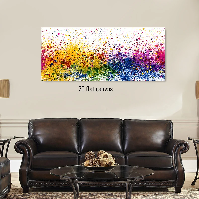 1pcs Colorful Ink Splashing Abstract Canvas Decorative Painting Modern Minimalist Living Room Bedroom Entrance Wall Art Hanging