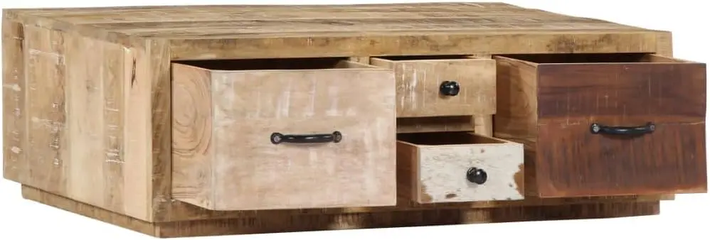 Coffee Table 35.4""X23.6""X11.8"" Solid Mango Wood, End Tables, Living Table, Center Tables For Living Room, Living Room