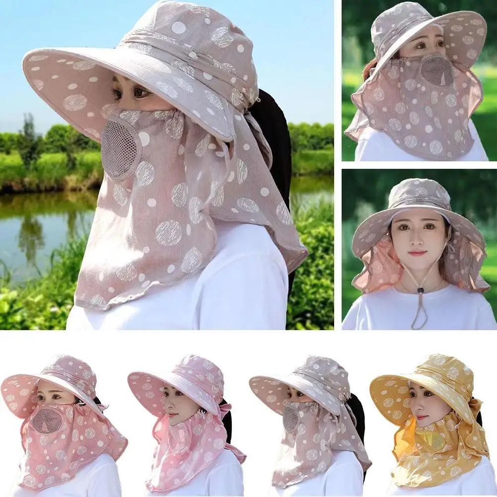 

Sun Hat Female Summer Hat Cover Face Breathable Sun Hat All-match Summer Hat with Big Rim Anti-ultraviolet Cycling Sunhat
