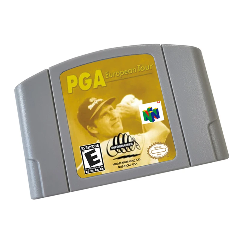 PGA European Tour 64 Bit  Video Game Cartridge For US And EU Version Game Console