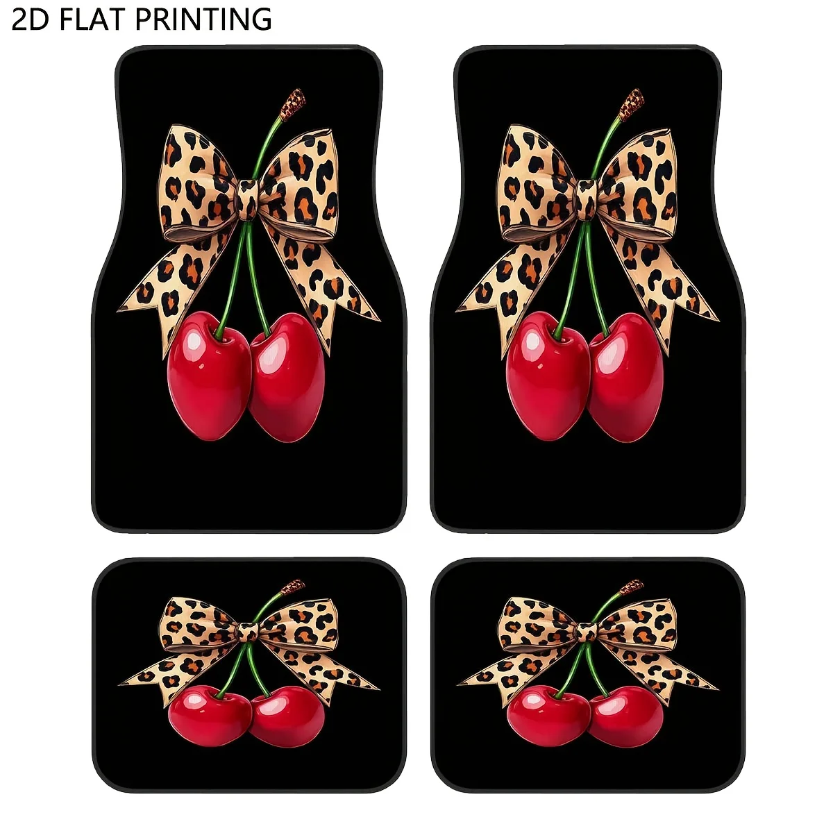 2pcs/4pcs Car Mats,Leopard Cherry Floor Mat,Car Mats,for Cars All-Season Floor Mats Automotive Liners Car Mats Auto Interior