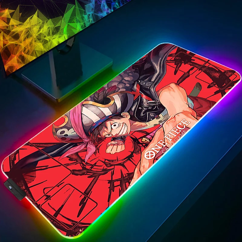

RGB Large Mouse Pad one piece luffy Gamer Keyboard LED Mousepad Pc Computer Desk Mat Gaming Pad Backlight Mouse Mats For LOL