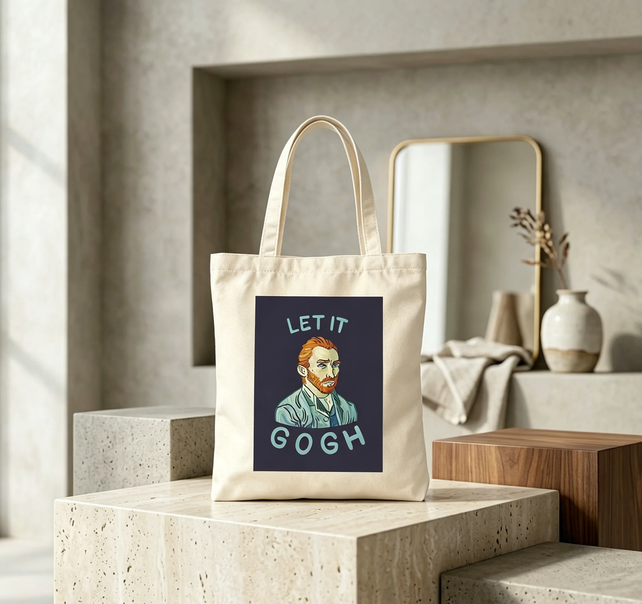 Personality Van Gogh Painting Printed Canvas Bag Shoulder Bag Student Fashion Tote Bag Shoulder Bag Student Gift Shopping Bag