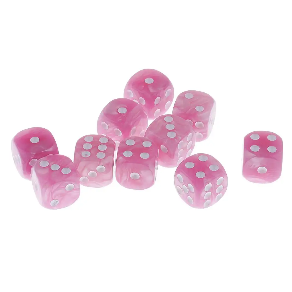 3-4pack 10 Pieces Plastic 6-sided Digital Dice D6 for Party Bar Game Accessory