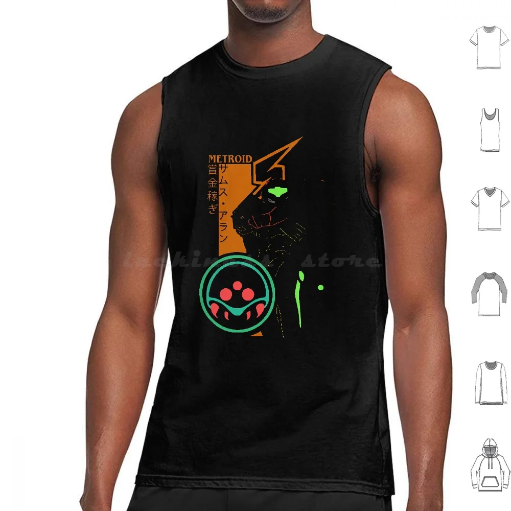 Profile-Metroid Tank Tops Print Cotton Metroid Fantasy Game Gamer Gaming Metroid Prime Metroid Samus Aran Retro Samus